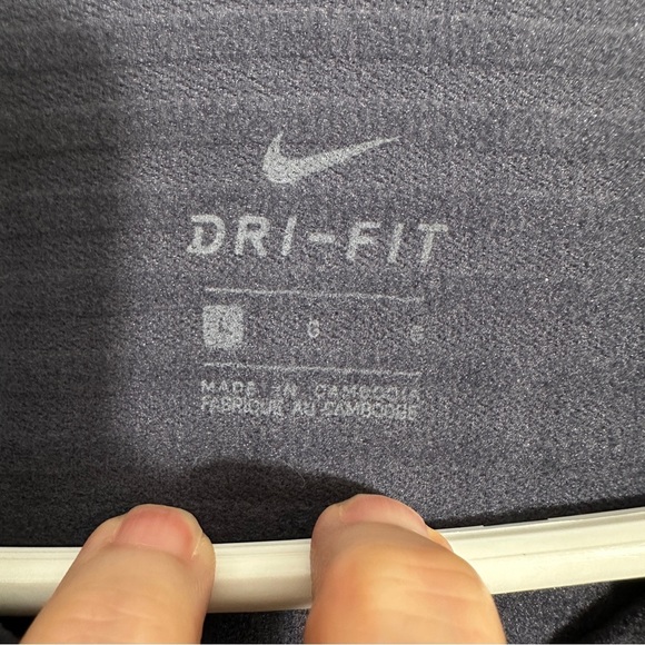 Nike Pro Dri Fit quarter zip pullover top, women's sz. L, gray w/bronze metallic - Picture 5 of 10